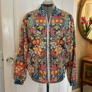 Johnny Was Heavily Embroidered Bomber Jacket